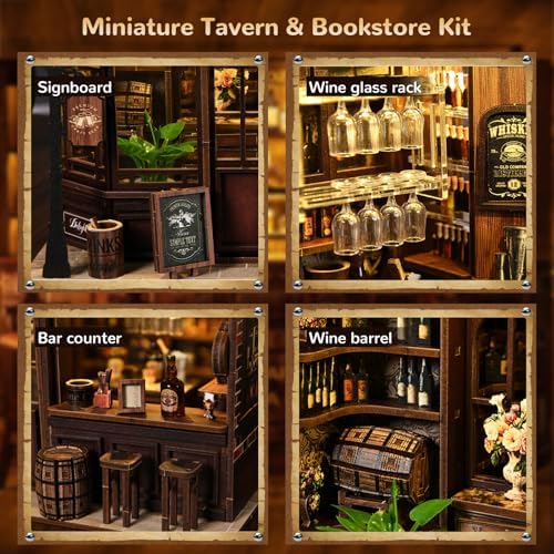 Book Nooks for Adults, DIY Miniature Dollhouse Book Nook Kit-Corner Bistro - Image 4
