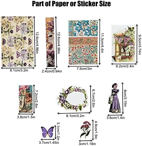 Esweny 200PCS Vintage Scrapbooking Supplies Kit, Scrapbook Sticker Paper Pack for for Planners Aesthetic Cottagecore Room Decor Wall Art Collage Album - Image 3