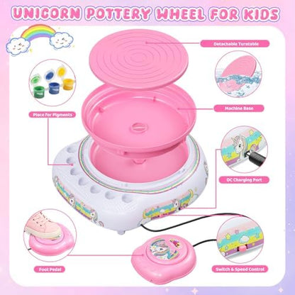 Weilim Pottery Wheel for Kids Beginners, Air-Dry Clay & Paint Kit Ages 6-12 - Image 6
