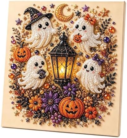 LDLXLHTE Halloween Ghost Pearl Art DIY Kit,Pearl Painting Kits for Adults by LDLXLHTE