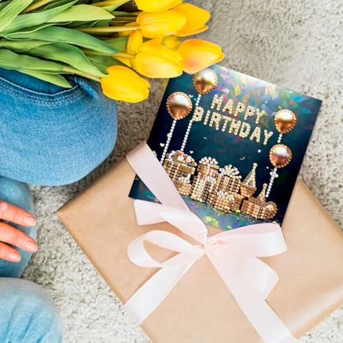 8PCS DIY Diamond Art Greeting Cards Birthday Congratulations Cards & Gifts - Image 3