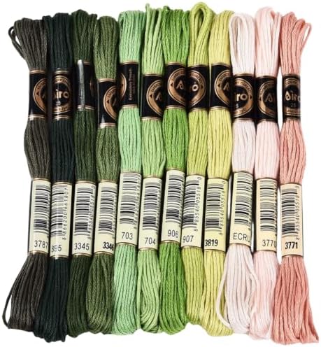 12 Skeins 105 Yards Green Friendship Bracelet String for Jewelry by CABODYALS