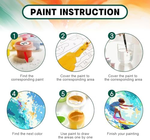 Possoco Paint by Numbers Kit for Adults Beginner & Kids Age 8-12, Colorful Easy Adult Paint by Number Kits on Canvas, DIY Acrylic Watercolor Oil Painting by Number for Teens for Home Decor 16x20 Inch - Image 4