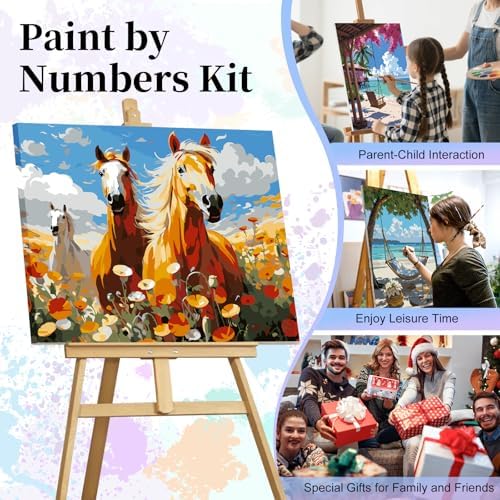 Paint by Numbers Kit for Adults, Wild Horses Number Painting Canvas Kit - Image 7