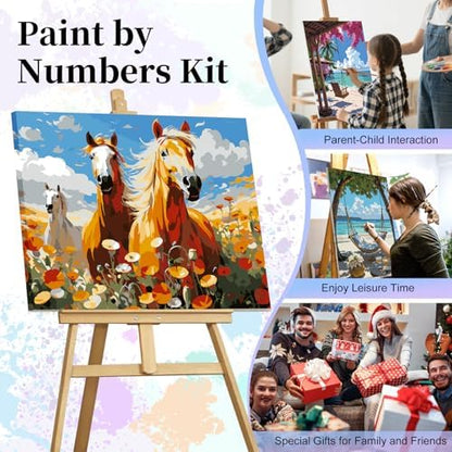 Paint by Numbers Kit for Adults, Wild Horses Number Painting Canvas Kit - Image 7