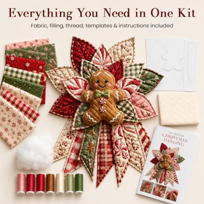 Daily Partner Quilted Christmas Door Hanging DIY Sewing Kit (3PCSB) - Image 2