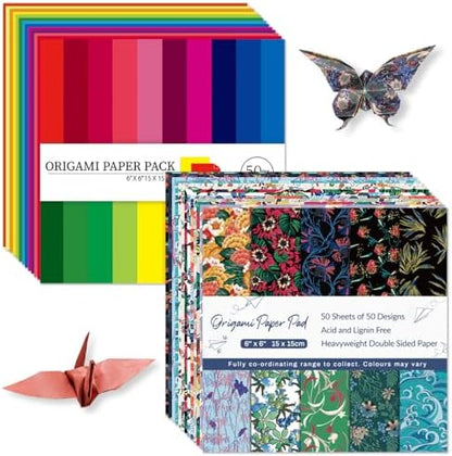 6x6" Origami Paper,100Sheets Double Sided Colored Paper,Square Craft Paper by Mifuner