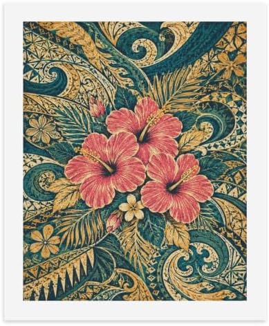 Bozfoxa Paint by Numbers Kit for Adults Beginner Teal Hibiscus Vine by Unknown