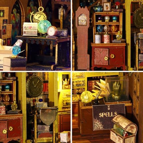 DIY Miniature House Kit,Tiny House Kit with Musical Movements 3D Wooden Dollhouse Miniature Kit for Adults,Wooden Crafts Miniatures Architectural Model House Kits Birthday Home Decor (With Dust Cover) - Image 6
