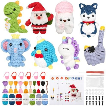 Poruary Crochet Kit for Beginners, 8 Animal Amigurumi Projects with Videos by Poruary