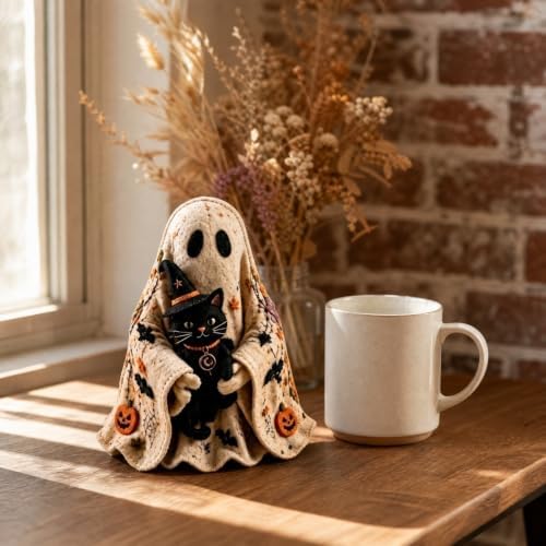 Halloween Ghost Felt Quilt DIY Sewing Kit, Pre-Cut Fabric Felt Ghost Craft Supplies, Beginner Hand Sewing Kit, DIY Ghost Tabletop Ornament, Fall Halloween Home Decor Craft Gift for Adults & Kids - Image 6