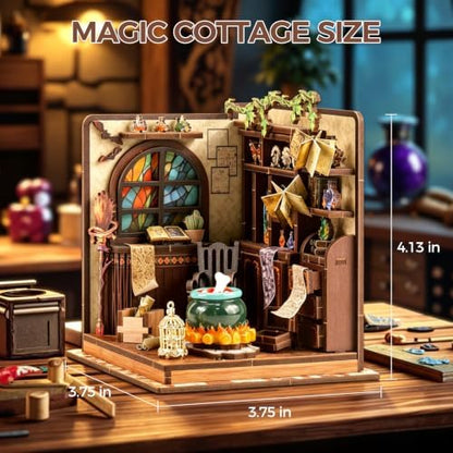 Book Nook Kit – DIY Miniature House Kit, Book Nook Kits for Adults, 3D Wooden Puzzle Craft Workshop Scene, Bookshelf Decor Insert, Home Office & Study Room Gift - Image 2