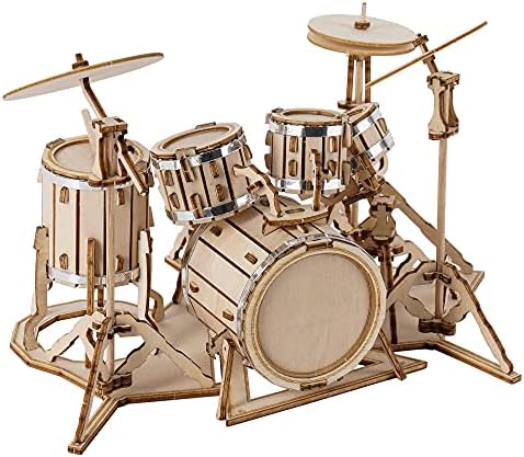 ROBOTIME Wooden Craft Kits for Kids 3D Wooden Puzzle DIY Model Drum Kit to Build for Boys Adorable Home Decoration for Teens by ROBOTIMEBuildingThingstoLife