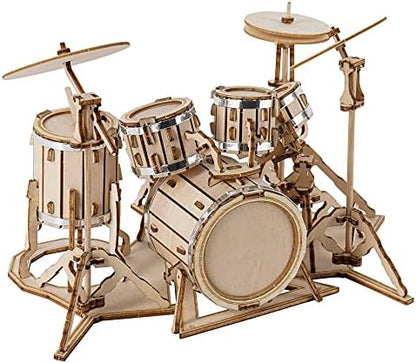 ROBOTIME Wooden Craft Kits for Kids 3D Wooden Puzzle DIY Model Drum Kit to Build for Boys Adorable Home Decoration for Teens by ROBOTIMEBuildingThingstoLife