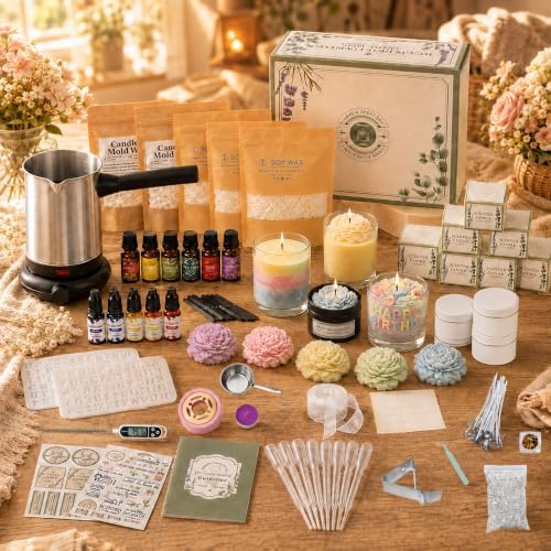 Scented Candle Making Kit for Adult with Wax Melter&Glass Jars 3lbs - Image 4