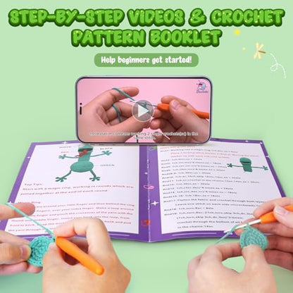 Crochetta Crochet Kit for Beginners, Crochet Starter Kit w Step-by-Step Video Tutorials, Beginner Crochet Kit for Adults Kids Women Men Complete Kit Included (Crochet Door Stop) - Image 2