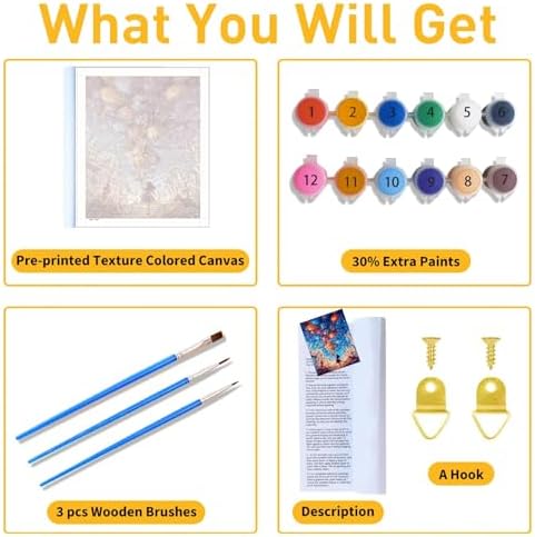 koemhxb Paint by Numbers Kit for Adults Beginners, Book of Mystical Paint by Numbers on Canvas, Acrylic Painting Crafts for Home Decor (16x20inch) - Image 5