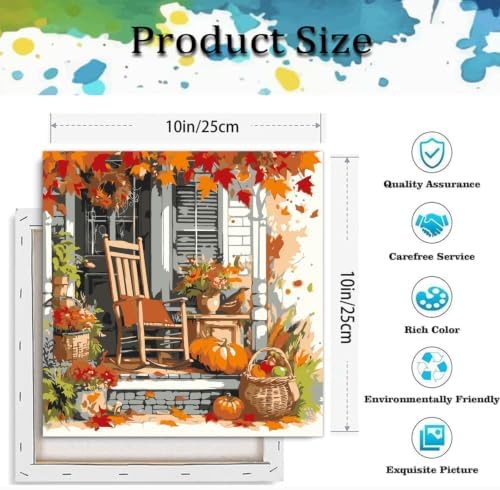 Fall Paint by Numbers Kit for Adults,Landscape Paint by Number With Frame - Image 3