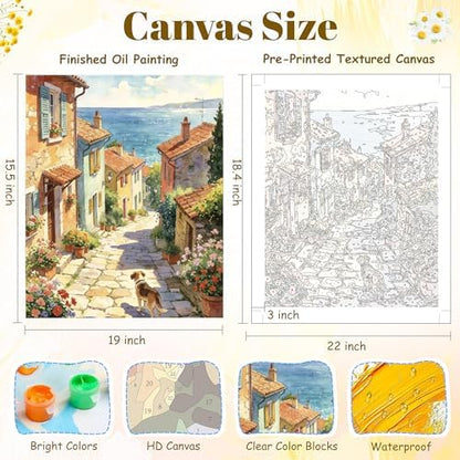 NKVNKV Paint by Numbers Kit for Adults Beginners, Mountain Adult Paint by Numbers on 20" Lx16 W Canvas for Painting Kits for Adults in Colorful Box，for Gift Home Wall Decor Without Frame - Image 3