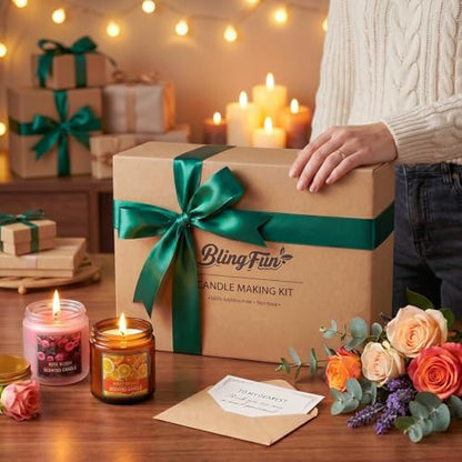 Blingfun Soy Wax Candle Making Kit, All-in-One Candle Making Kit for Beginners with Candle Making Pot, Wicks, Dyes & 12 Candle Tins, Practical DIY Candle Kit for Adults Gift Set (2LB+plu) - Image 7