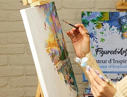 Figured'Art Paint by Numbers Kit for Adults London in The Dusk 16"x20" - Craft Art Painting Rolled Canvas with DIY Wooden Frame - Image 3