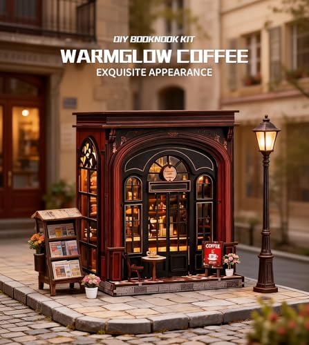 Roroom Book Nook Kit for Adults, Vintage Coffeehouse House Building Kit - Image 3