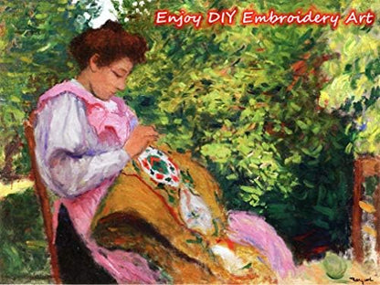 Abillyn Embroidery Starter Kit English Letter L and Flowers Stamped with Printed Pattern Cross Stitch Embroidery Kits (Letter L) - Image 3
