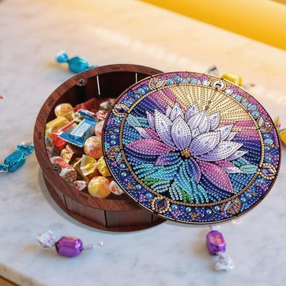 DIY Diamond Painting Fruit Bowl Storage Box, Lotus Water Diamond Decorated Tray Handicraft Set, for Desktop Item Storage, Multifunctional Creative Craft Gift - Image 5