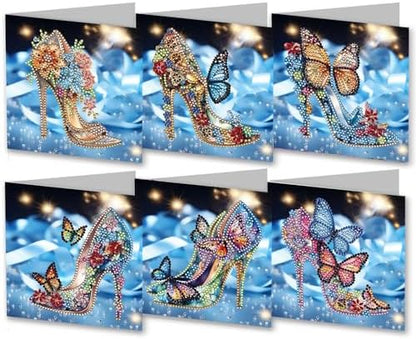 DIY Diamond Greeting Cards Set Christmas, 5D DIY Diamond Art Painting Greeting Card, DIY Christmas Card Making Kits for Family Friends Handmade Gift-#25-High Heels by Unknown