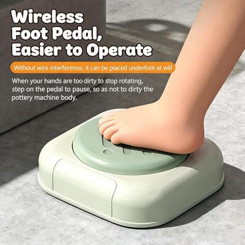 Mini Electric Pottery Wheel for Kids & Adults with Foot Pedal, DIY Clay Kit with 8 Pottery Tools, for Ceramic Work & Beginners - Image 4