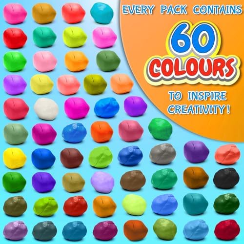 ESSENSON Air Dry Clay 60 Colors, Modeling Clay for Kids - Image 2