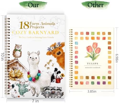 Watercolor Workbook for Beginners,18 Whimsical Farm Animal Water Coloring Book,Relaxing & Easy to Paint Water Coloring Book with 24 Colors-Perfect for Gifting to Creativity & Joy for Adults - Image 6