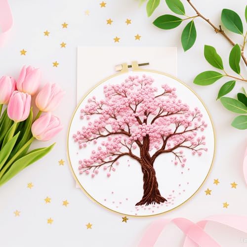ORIGACH 5 Pcs Seasonal Tree Embroidery Kit for Beginners - Image 4