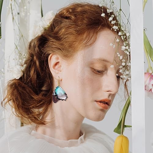FASHEWELRY 10Pcs Resin Butterfly Wing Earring Charms Gold Foil Insects Wing Charms Fairy Feather Pendants with Jump Rings Earring Hooks for Crafts Jewelry Making - Image 3