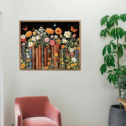 Wildflower Paint by Numbers Kit for Adults Flower Book Art Painting Kit Adult Paint by Number Kits on Canvas DIY Oil Painting for Beginners Gifts for Book Lovers Home Wall Decor 16x20 Inch - Image 4