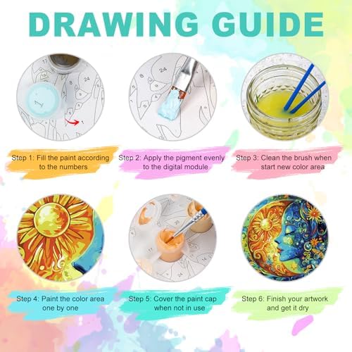 Paint by Numbers Kit for Adults, Sun and Moon Number Painting, 16 x 20 Inch - Image 6