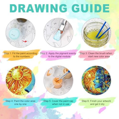 Paint by Numbers Kit for Adults, Sun and Moon Number Painting, 16 x 20 Inch - Image 6