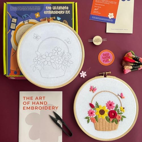 KNOT YOUR TYPE Flower Basket DIY Embroidery Kit | Beginner Friendly Kits with All Stitching Materials | Hand Embroidery Kit for Adults | Perfect for Gifting DIY Kit, Hobby Kit - Image 4