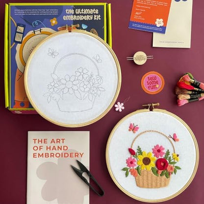 KNOT YOUR TYPE Flower Basket DIY Embroidery Kit | Beginner Friendly Kits with All Stitching Materials | Hand Embroidery Kit for Adults | Perfect for Gifting DIY Kit, Hobby Kit - Image 4