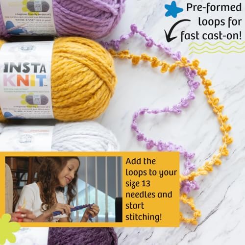Lion Brand Yarn InstaKnit Beginner Yarn for Knitting, Soot Yourself, 1 Pack - Image 4