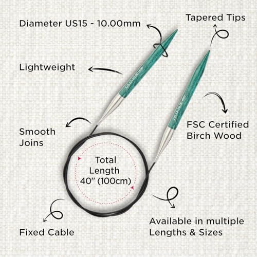 KnitPro Dreamz Fixed Circular Needles 40" (100cm) | US Size 15 (10mm) - Image 3