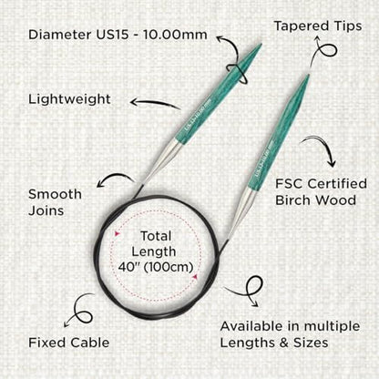 KnitPro Dreamz Fixed Circular Needles 40" (100cm) | US Size 15 (10mm) - Image 3