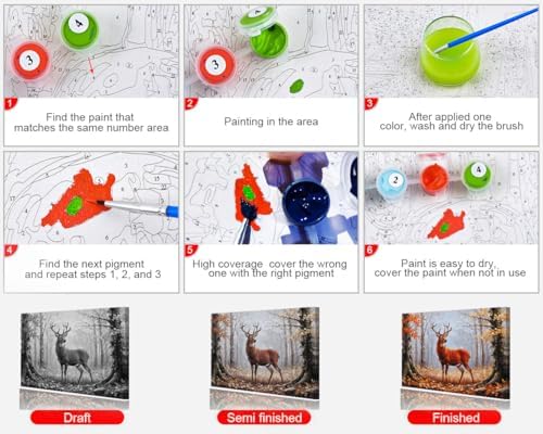 TUMOVO Paint by Numbers for Adults and Beginners Elk - Image 6