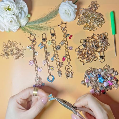 Lyukii 344Pcs Charms Lip Gloss Keychain Making Kit - Image 4