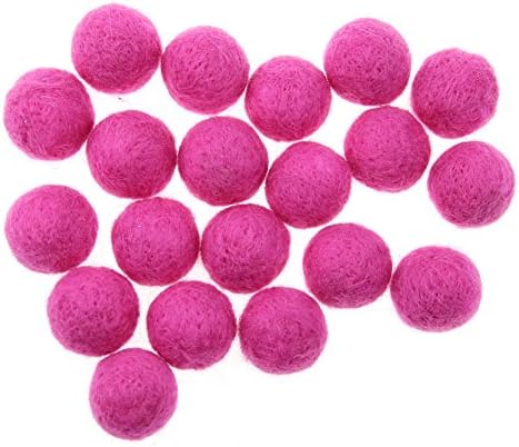 Zasy 30mm Needle Wool Felt Balls Foam Filled Wool Felt Pom Pom Home Decor DIY (Hot Pink) - Image 2