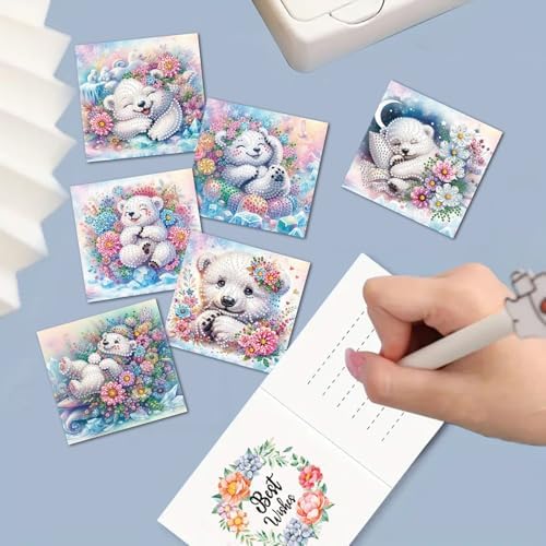 DDGYP 6 Pack Diamond Art Cards with Envelopes, 5.9x5.9 Inch Folded - Image 3