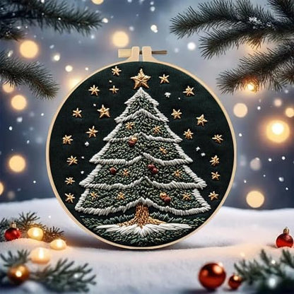 Huacan Embroidery Kit for Beginners Adults, Easy Needlepoint Kits for Adults with Stamped Embroidery Patterns. (Christmas Tree) - Image 4