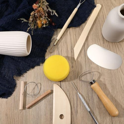 Leriton 40 Pcs Pottery Clay Tools Kit Sculpting Clay Tool Carving Kit - Image 3