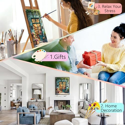 Ycydilirab Flower Store Paint by Numbers Kit for Adults - Flower Store Adult Paint by Number Kits,Paint by Number for Adults Wall Art Decor 16×20 Inch - Image 7