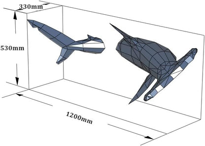 Hammerhead Shark 3D Paper Sculpture - Pre-cut DIY Kit | Handmade Wall Decor, Low Poly Animal Figurine | All Accessories Included, Ideal Gift for Teens - Image 6